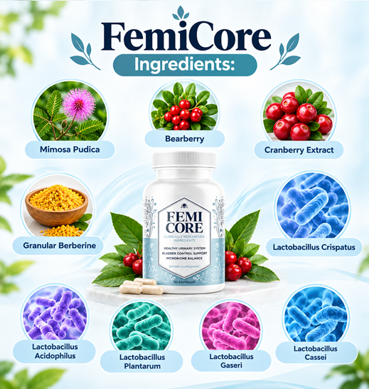 FemiCore ingredient sourcing and quality – non-GMO, stimulant-free botanicals and probiotics